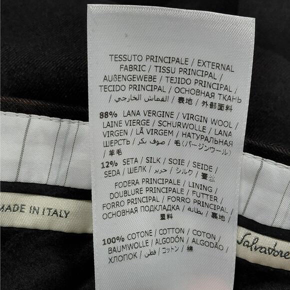 Salvatore Ferragamo Men Pants IT 42 US 32 Wool Silk Brown Dress Trouser Italy - Picture 9 of 12